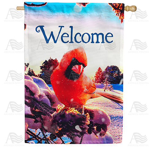 America Forever Cardinal Closeup House Flag