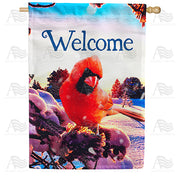 America Forever Cardinal Closeup House Flag