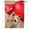 America Forever Puppy Love Heart House Flag