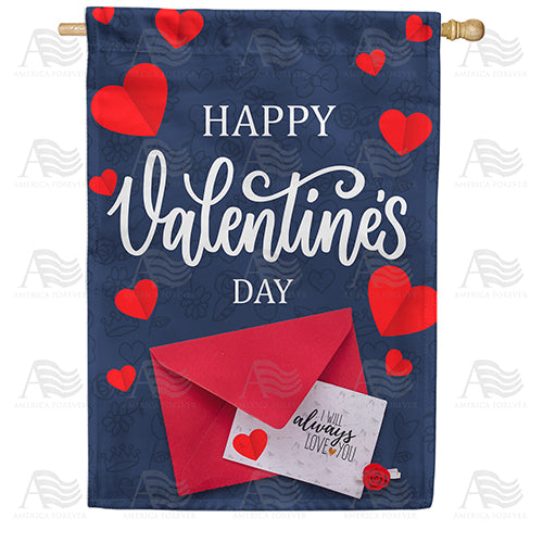 America Forever Love Letter Hearts House Flag