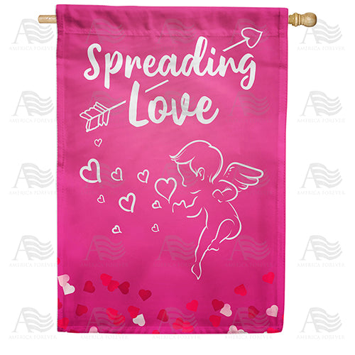 America Forever Cupid Spreading Love House Flag