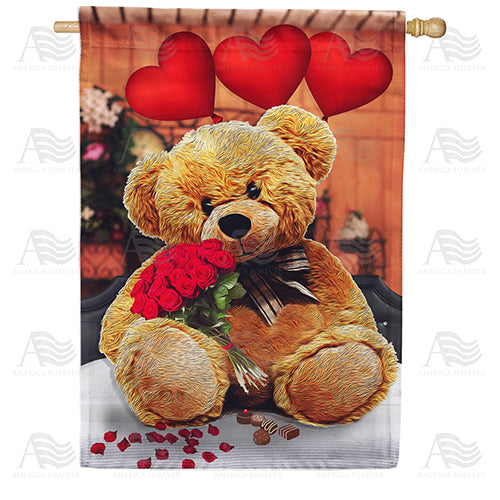 America Forever Tender Loving Teddy House Flag