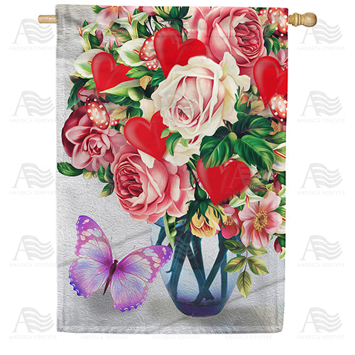 America Forever Love In Full Bloom House Flag