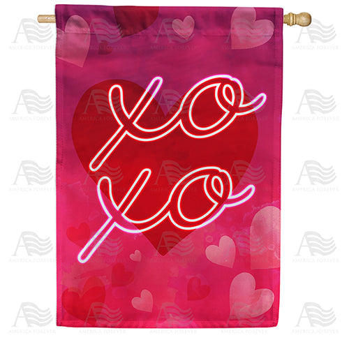 America Forever Hugs & Kisses XOXO House Flag