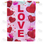 America Forever Love Is In The Air Hearts House Flag