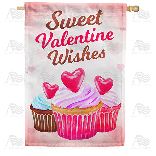 America Forever Sweet Valentine Wishes House Flag