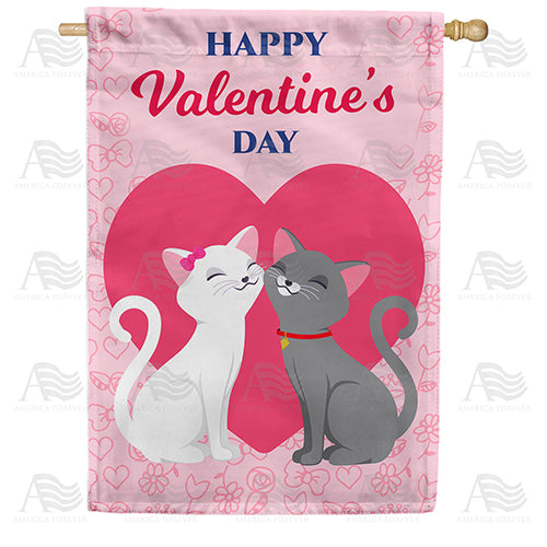 America Forever A Purr-Fect Love House Flag