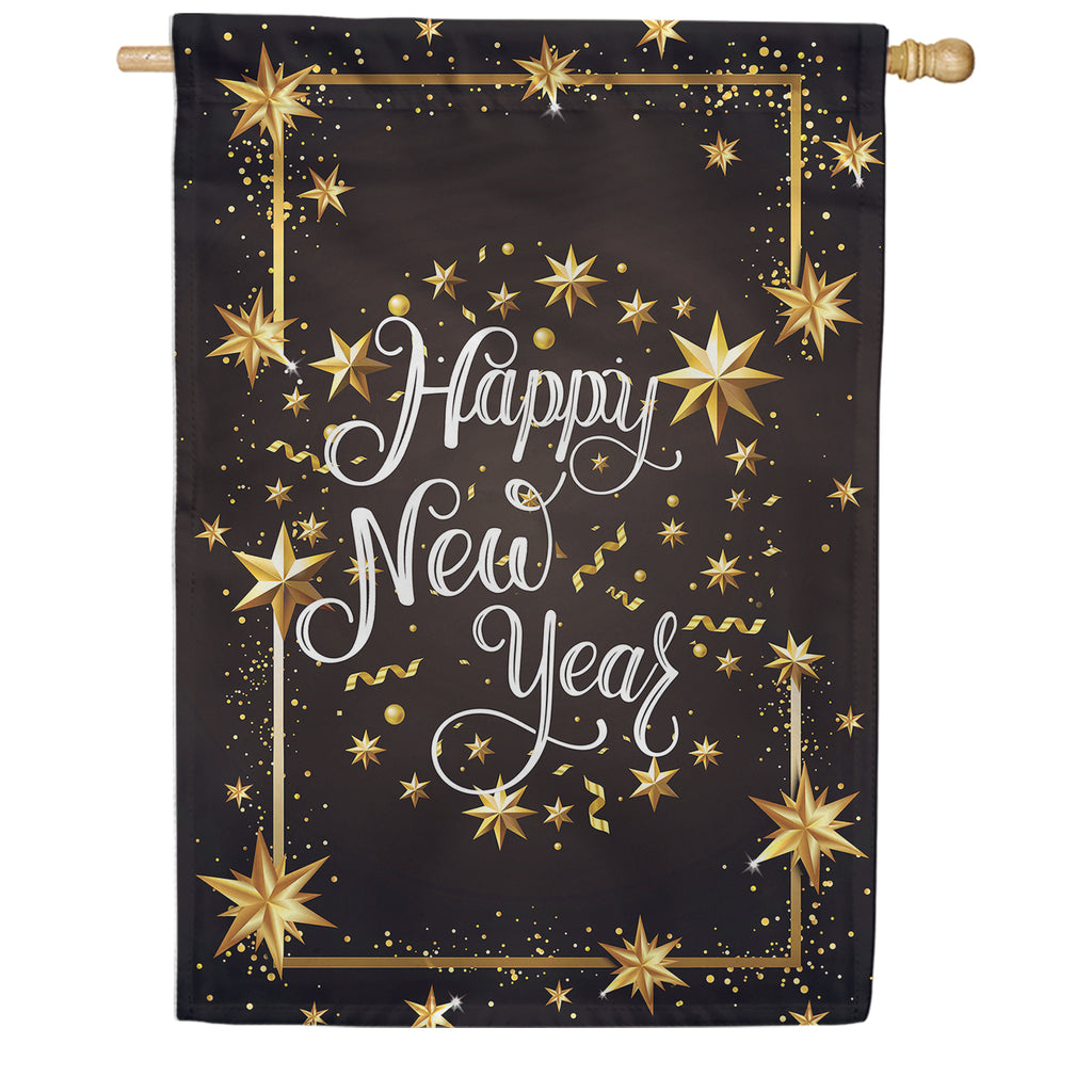 America Forever Golden New Year House Flag
