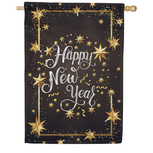 America Forever Golden New Year House Flag
