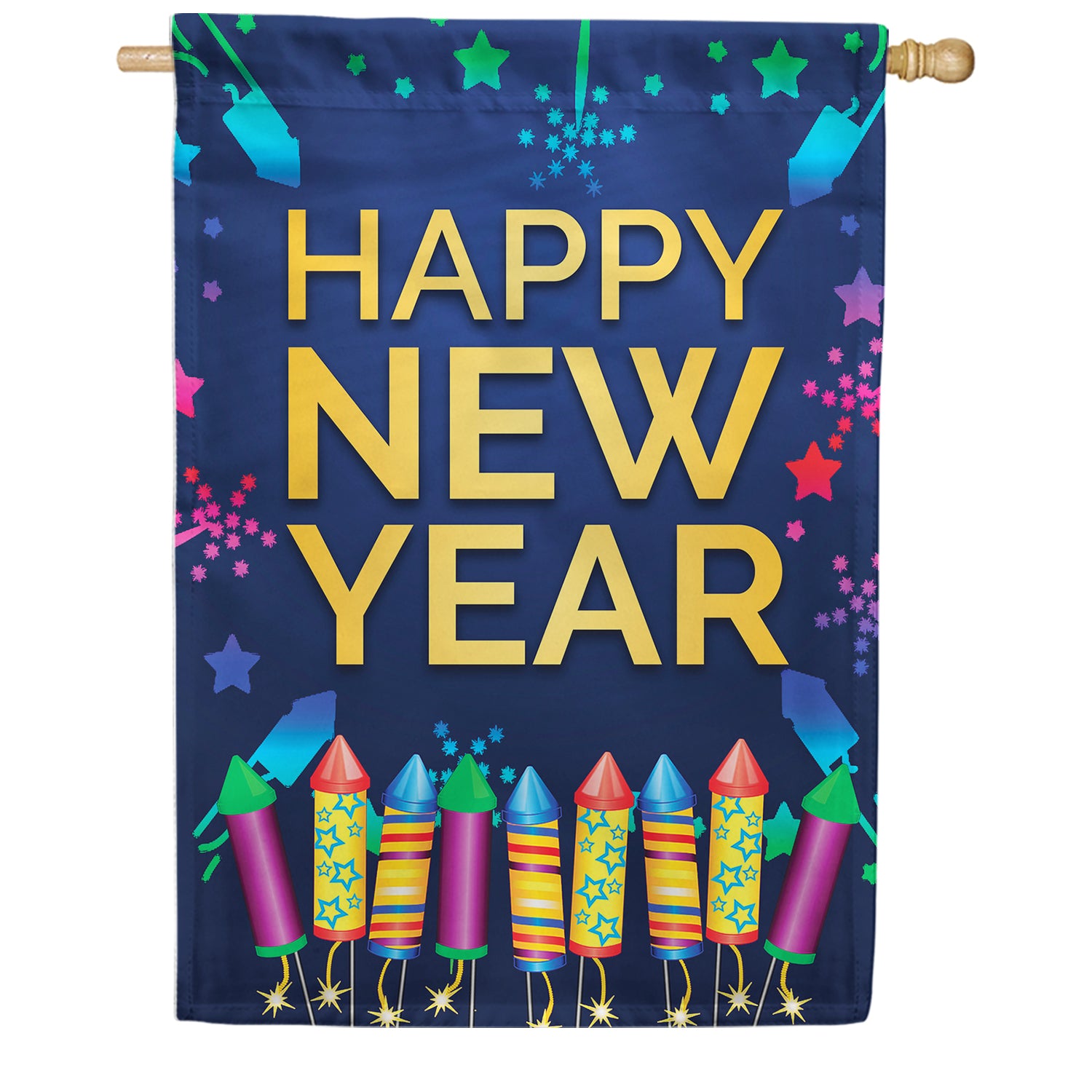 America Forever New Year Rockets House Flag