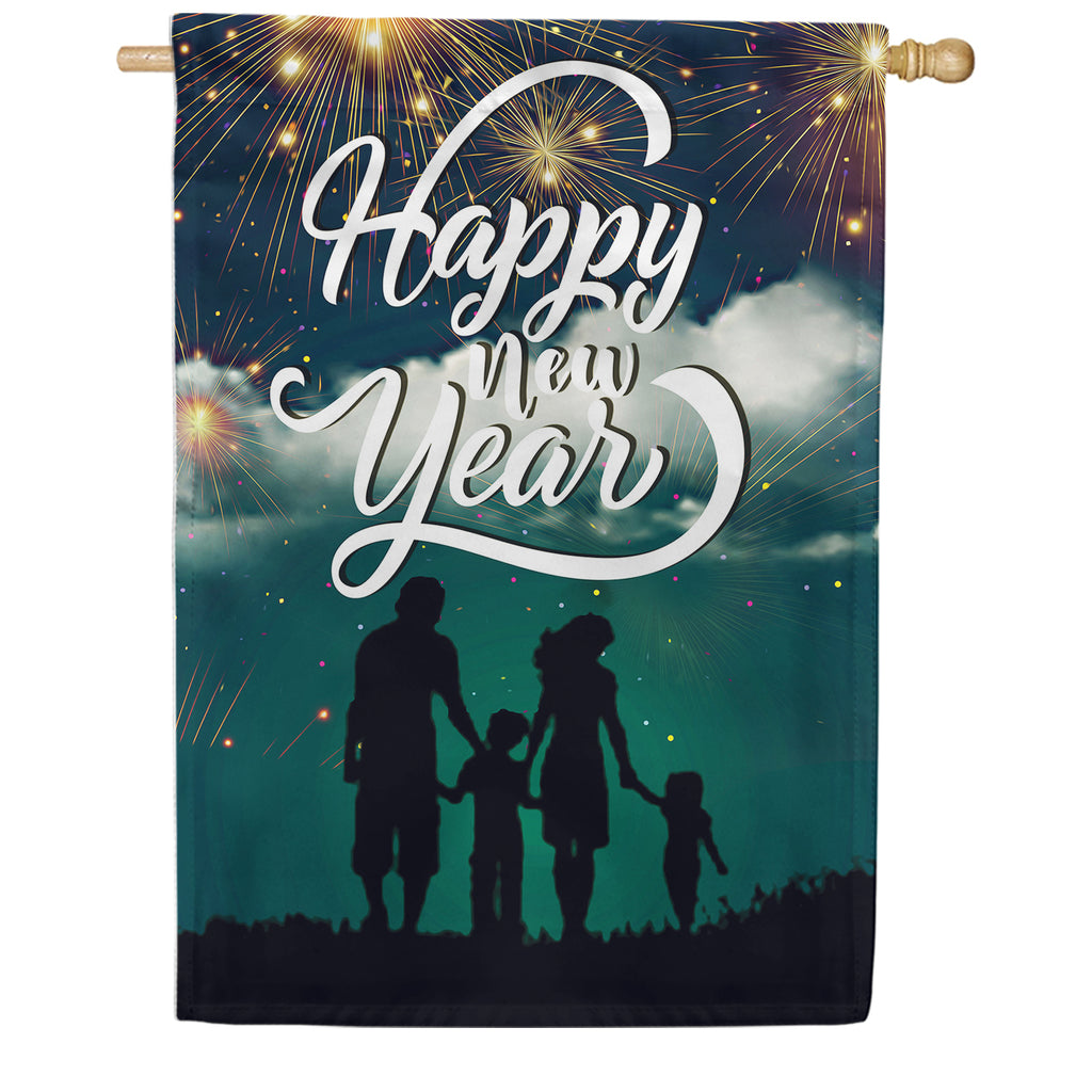 America Forever Bright New Year Ahead House Flag