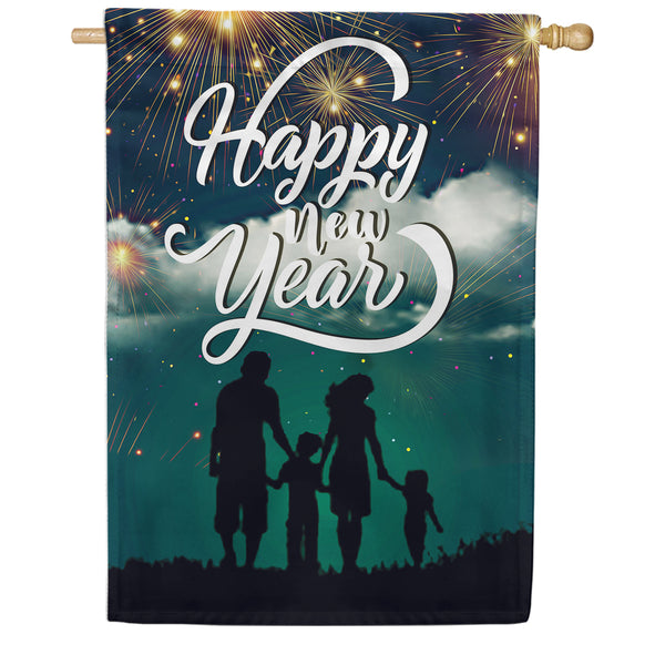 America Forever Bright New Year Ahead House Flag