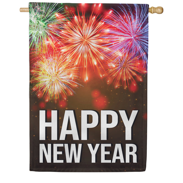 America Forever New Year Colorful Explosions House Flag