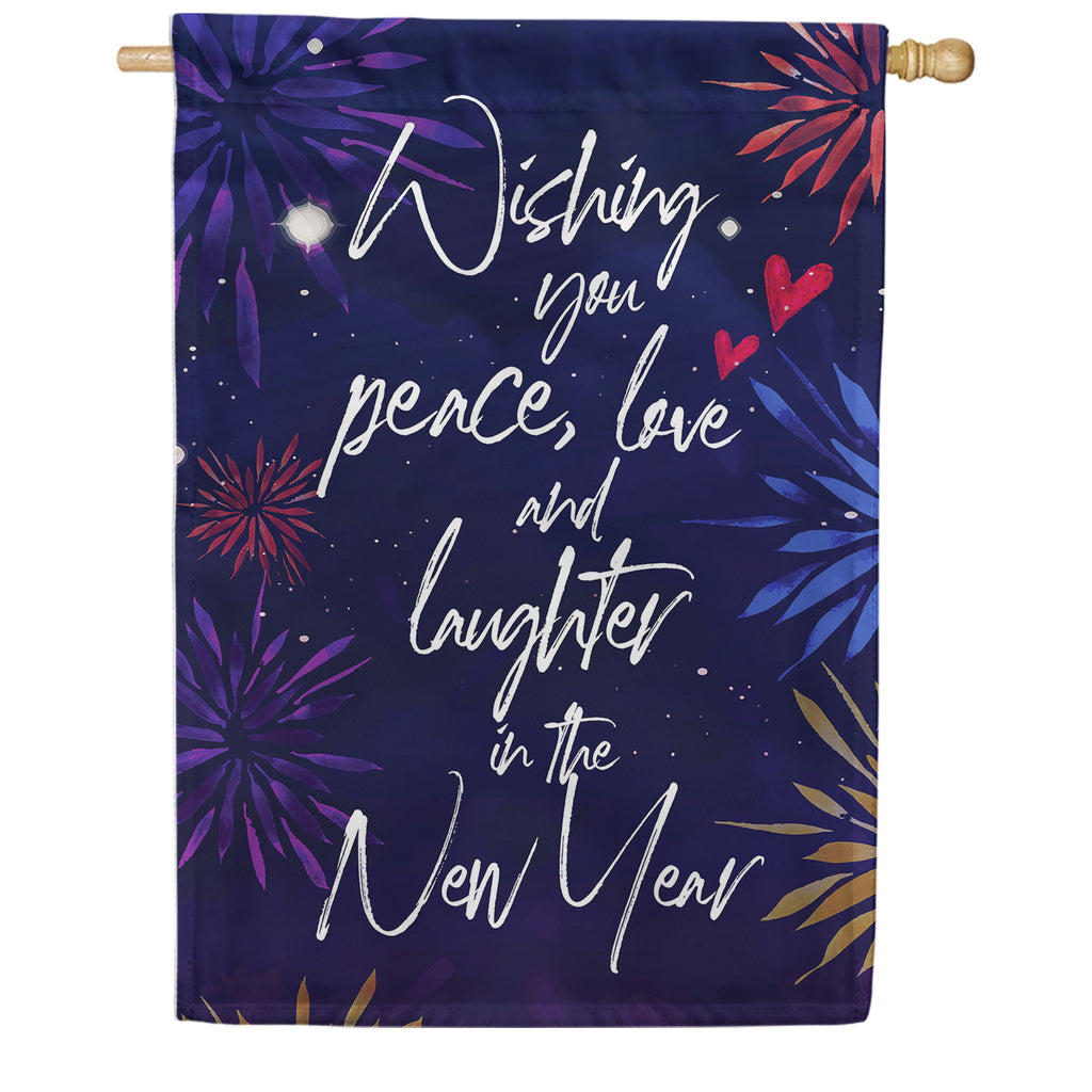 America Forever New Year Wishes House Flag