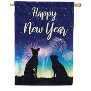 America Forever New Year Dogs Silhouette House Flag