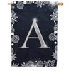 America Forever Silver Snowflakes Monogram House Flag