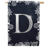America Forever Silver Snowflakes Monogram House Flag