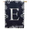 America Forever Silver Snowflakes Monogram House Flag