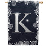America Forever Silver Snowflakes Monogram House Flag