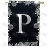 America Forever Silver Snowflakes Monogram House Flag