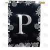 America Forever Silver Snowflakes Monogram House Flag