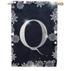 America Forever Silver Snowflakes Monogram House Flag