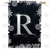 America Forever Silver Snowflakes Monogram House Flag