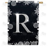 America Forever Silver Snowflakes Monogram House Flag