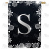 America Forever Silver Snowflakes Monogram House Flag