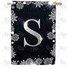 America Forever Silver Snowflakes Monogram House Flag