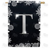 America Forever Silver Snowflakes Monogram House Flag