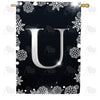 America Forever Silver Snowflakes Monogram House Flag