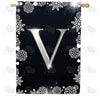 America Forever Silver Snowflakes Monogram House Flag