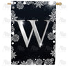 America Forever Silver Snowflakes Monogram House Flag