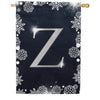 America Forever Silver Snowflakes Monogram House Flag