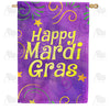 America Forever Happy Mardi Gras Purple House Flag