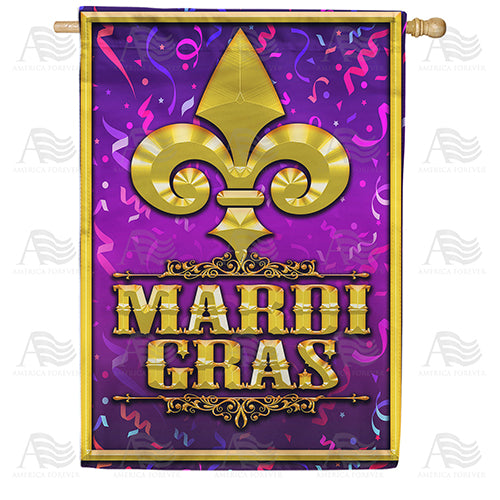 America Forever Festive Fleur De Lis House Flag