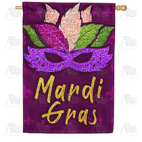 America Forever Glitzy Mardi Gras Mask House Flag