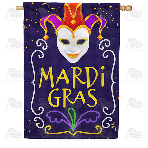 America Forever Mardi Gras Jester House Flag