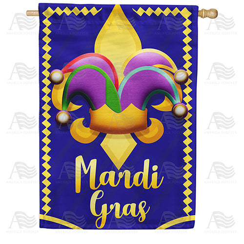 America Forever Mardi Gras Symbols House Flag