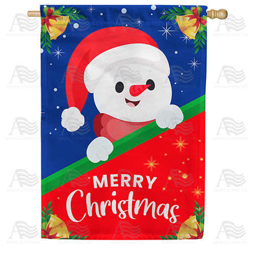 America Forever Santa Snowman House Flag
