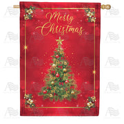 America Forever Merry Christmas Tree House Flag