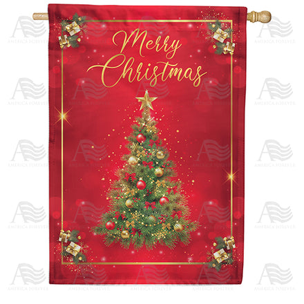 America Forever Merry Christmas Tree House Flag