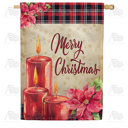 America Forever Christmas Aglow House Flag