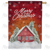 America Forever Christmas At The Cabin House Flag