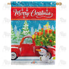 America Forever Snowman Delivers Gifts House Flag