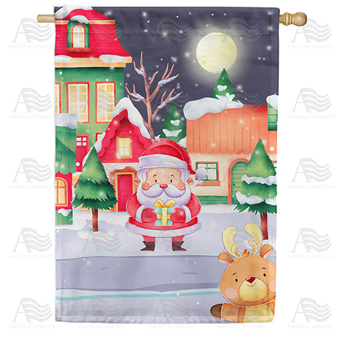 America Forever Christmas At North Pole House Flag