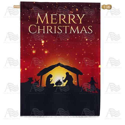 America Forever Our Dear Savior's Birth House Flag