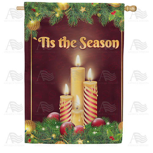 America Forever Tis The Season For Candles House Flag