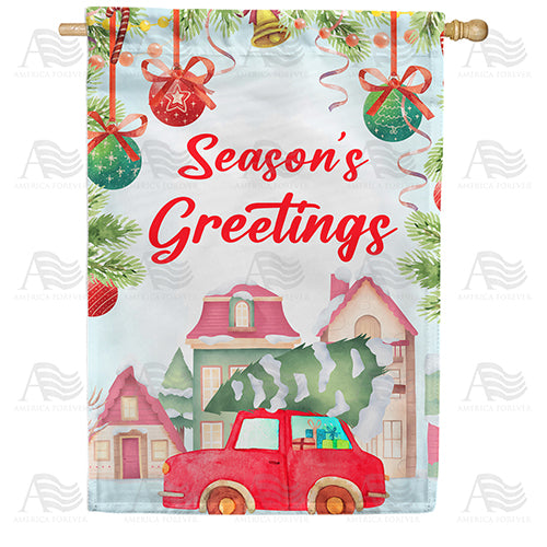 America Forever Christmas Tree Tradition House Flag